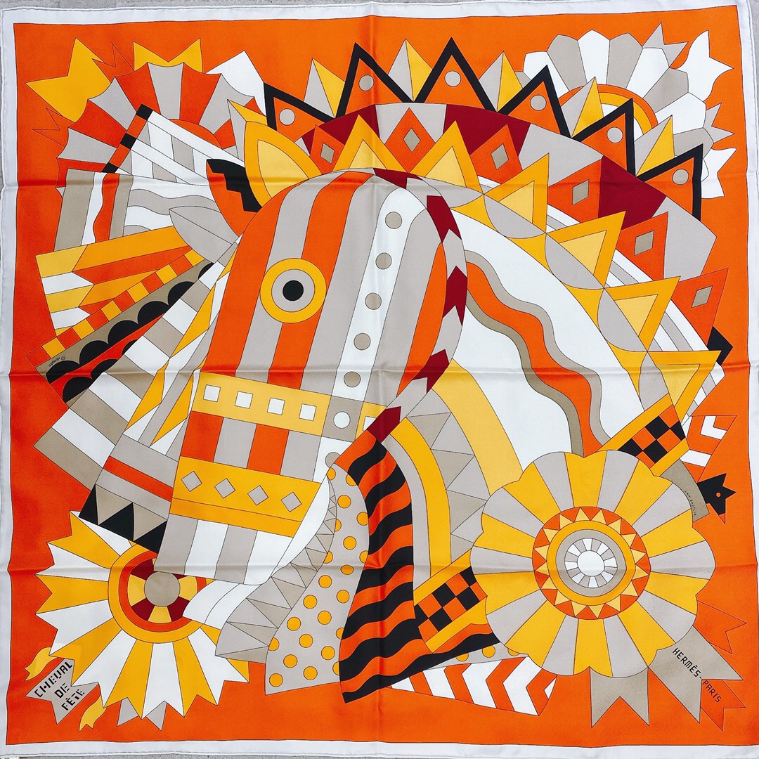 에르메스 Hermes 스카프 오렌지 90cm