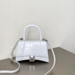 발렌시아가 Balenciaga 5935461 Hourglass 스몰 핸드백 화이트 23cm