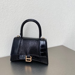 발렌시아가 Balenciaga 5935461 Hourglass 스몰 핸드백 블랙 23cm