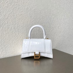 발렌시아가 Balenciaga 5928331 Hourglass XS 핸드백 화이트 19cm