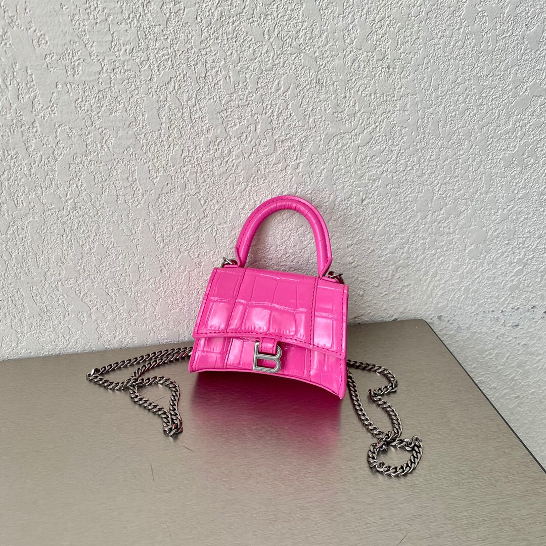 발렌시아가 Balenciaga 664676 HOURGLASS 체인 미니 TOP HANDLE 백 12cm