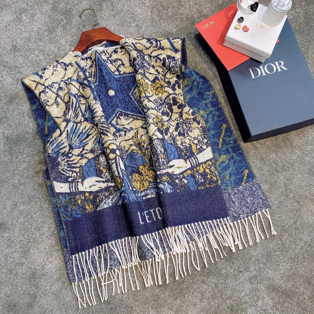 디올 DIOR 울 캐시미어 케이프