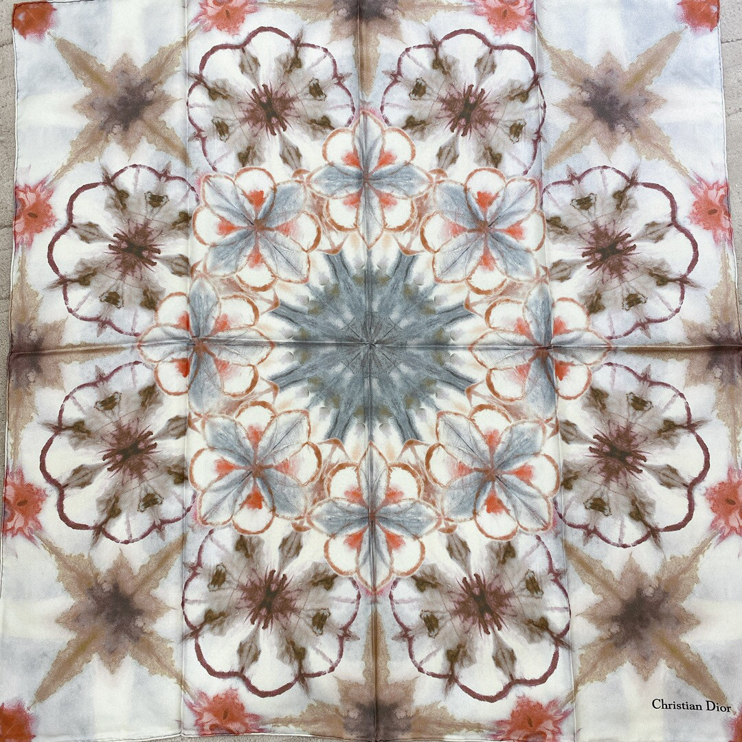 디올 DIOR KALEIDIORSCOPIC 스카프 오렌지 90cm