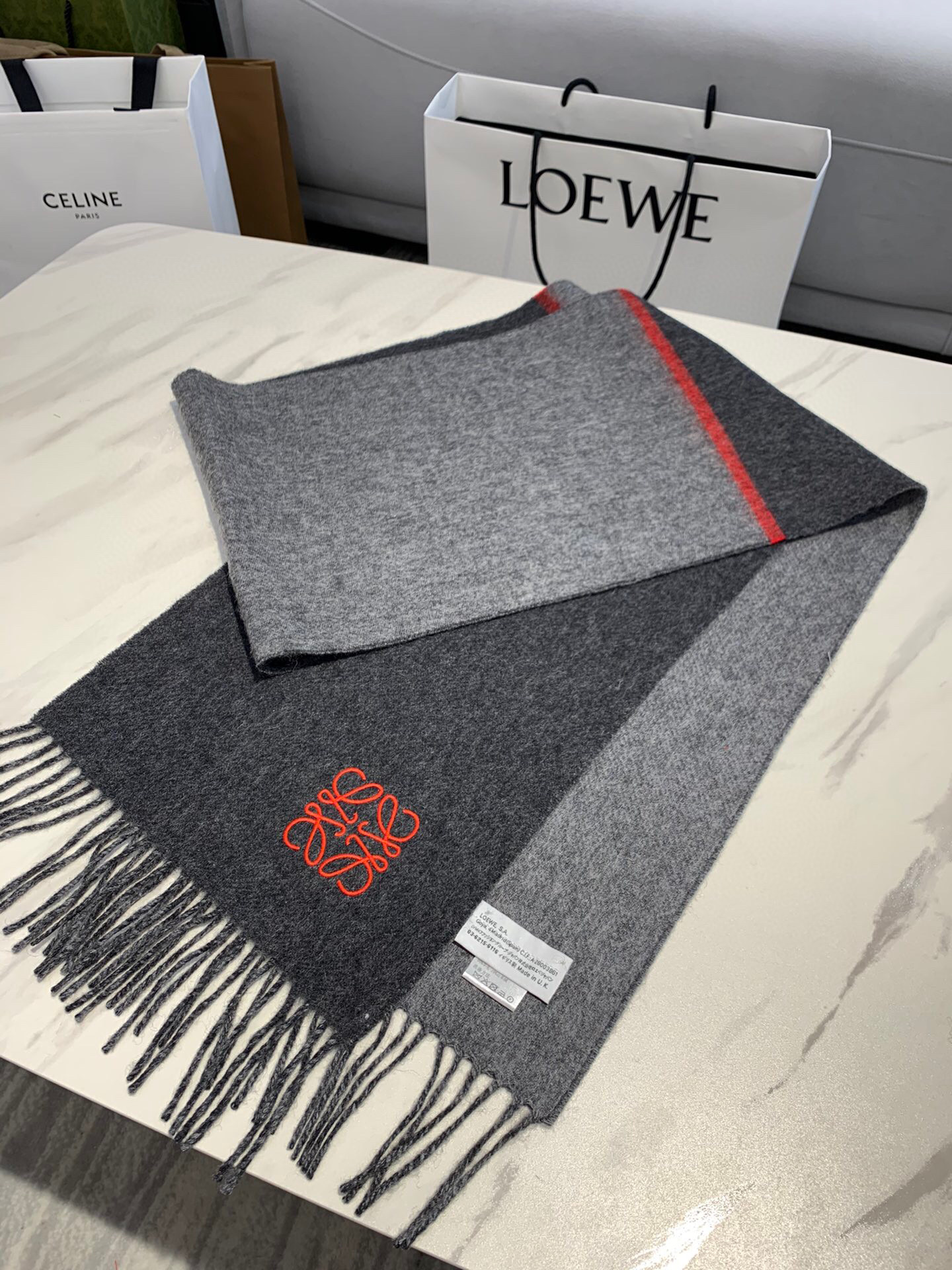 로에베 Loewe Window 스카프 캐시미어 블랙