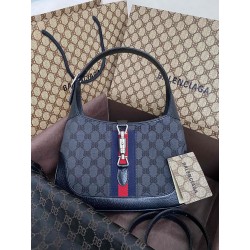 발렌시아가 Balenciaga X Gucci 680118 캔버스 자카드 HACKER MEDIUM 호보 백 28cm