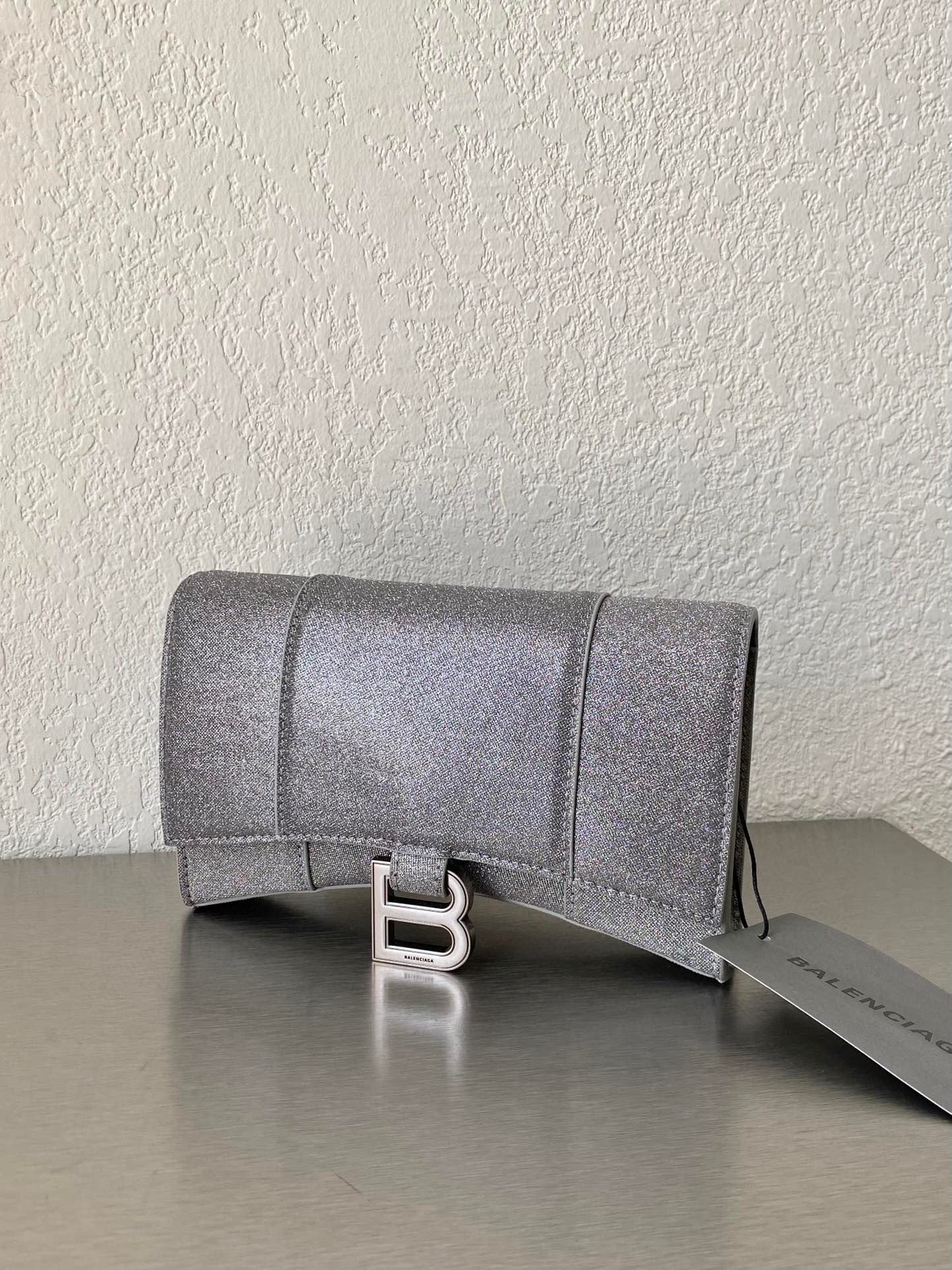 발렌시아가 Balenciaga HOURGLASS 체인 월렛 656050 회색의