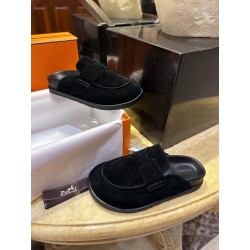 Hermes Go Mule 에르메스 고 뮬 스웨이드 카프스킨 & 느와르