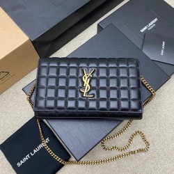 생로랑 Saint laurent/YSL 743346 카산드라 마틀라세 까레 체인 월렛 퀼티드 레더  23CM