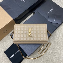 생로랑 Saint laurent/YSL 743346 카산드라 마틀라세 까레 체인 월렛 퀼티드 레더  23CM