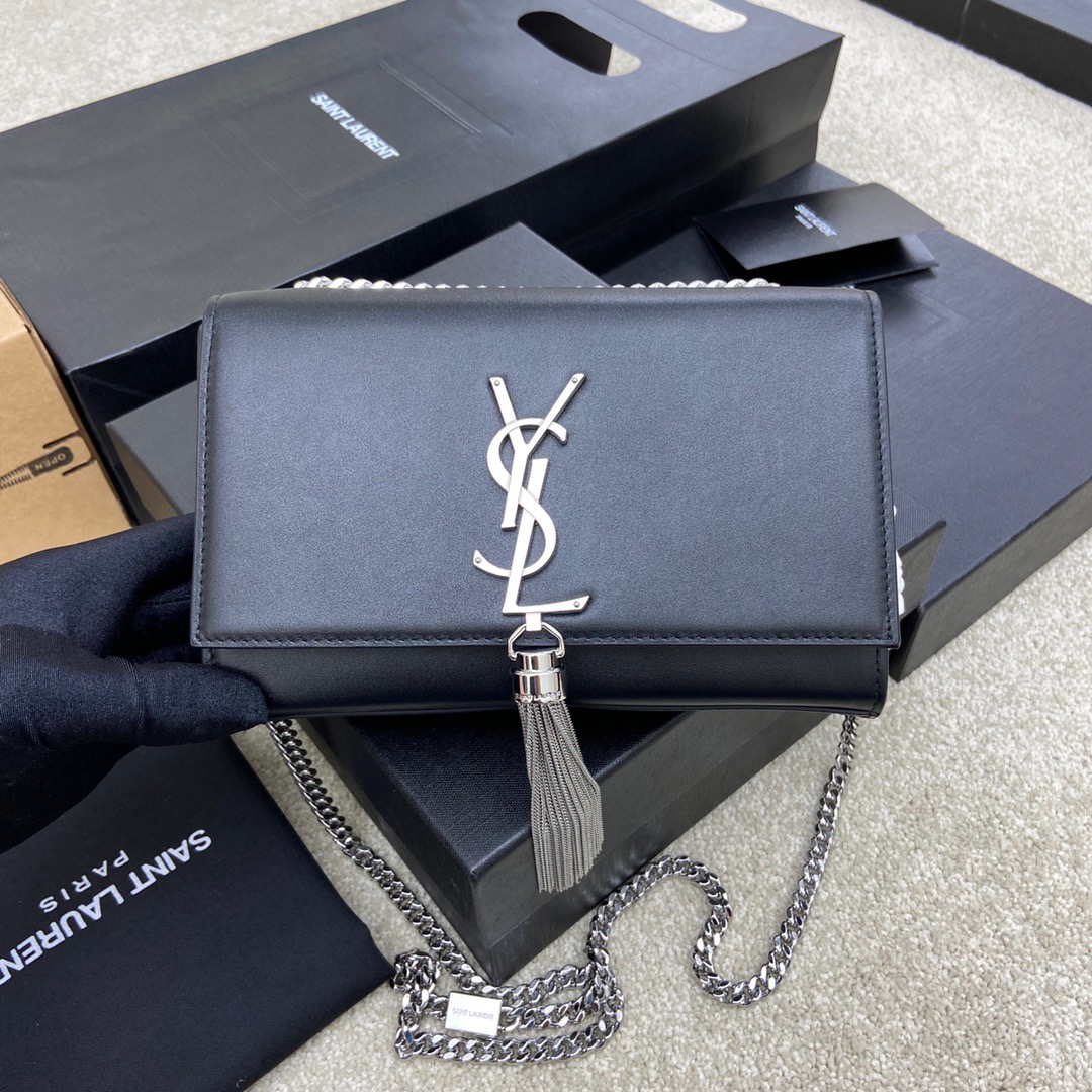 생로랑 Saint laurent/YSL 377628 KATE TASSEL BAG Black 20CM