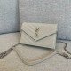 생로랑 Saint laurent/YSL 393953 WOC 그랑 드 뿌드르 엠보스드 레더 카산드라 마틀라세 엔벨로프 체인 지갑 19CM