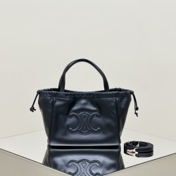 셀린느 Celine 111013 Cabas 스몰 카바스 드로우스트링 퀴르 트리옹프 그레인드 카프스킨 블랙 22CM