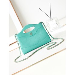샤넬 CHANEL AP3656 31 나노 골드 CC 체인 백 로고 유광 카프스킨 & 골드 메탈 20.5CM