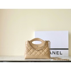 샤넬 CHANEL AP3656 31 나노 골드 CC 체인 백 로고 유광 카프스킨 & 골드 메탈 20.5CM