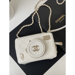샤넬 CHANEL AS4817 CAMERA BAG 카메라백 램스킨 & 골드 메탈 11.5CM
