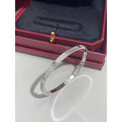 까르띠에 Cartier LOVE 러브 팔찌 화이트 골드 3.65mm N6710817