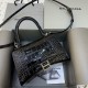 발렌시아가 Balenciaga 592833 Hourglass XS Handbag Black 23cm