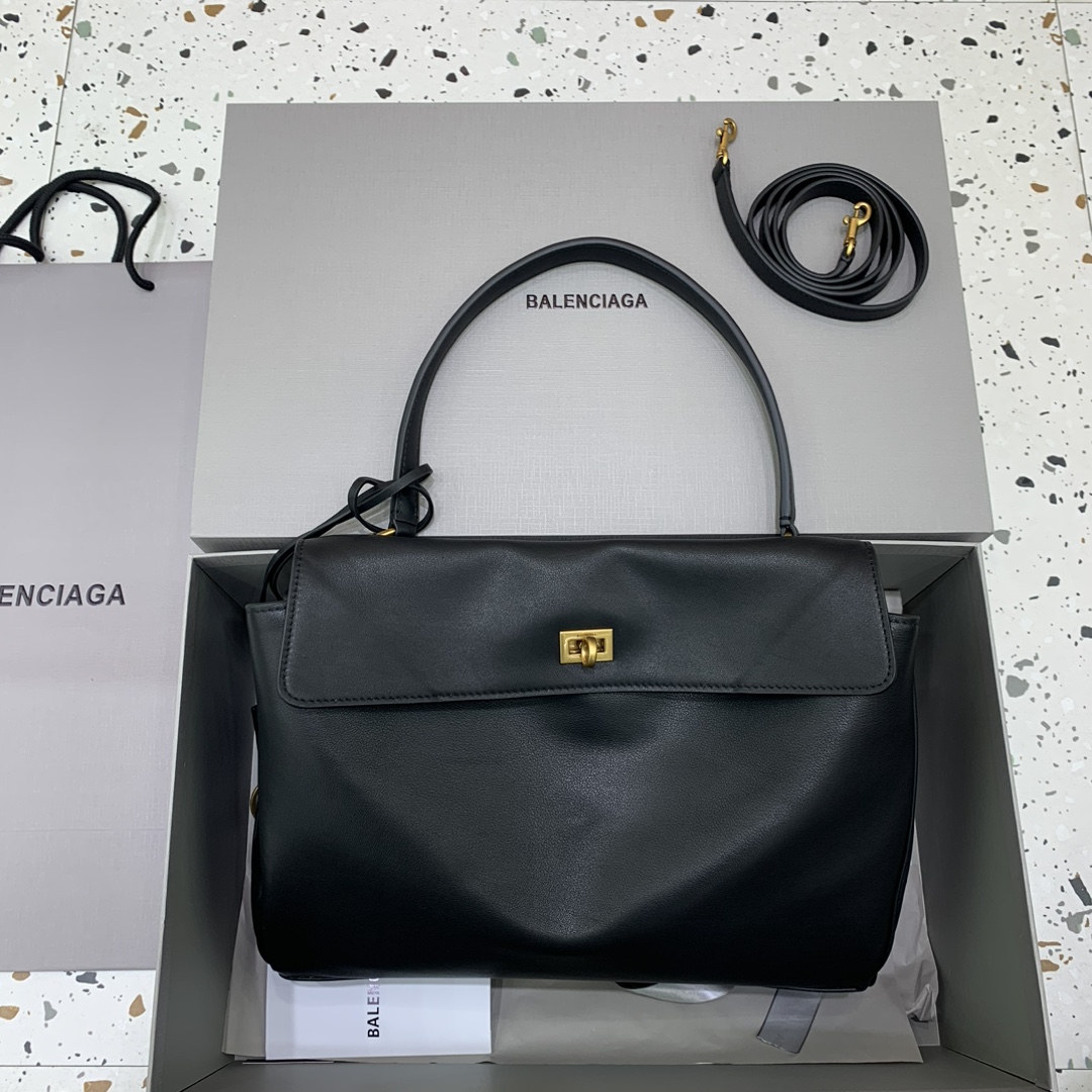 발렌시아가 Balenciaga 78972 Rodeo Medium Bag Black 35cm