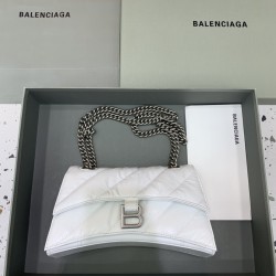 발렌시아가 Balenciaga Crush Small Chain Bag White 25cm
