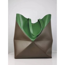 로에베 Loewe 1761 Large Puzzle Fold Tote In Shiny Calfskin 42cm