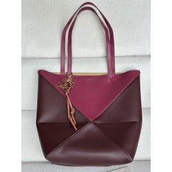 로에베 Loewe 1762 Puzzle Fold Tote Bag in Shiny Calfskin