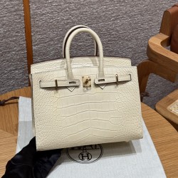 에르메스 Hermes Birkin 20cm Matte Alligator Y1 Vanille/gold