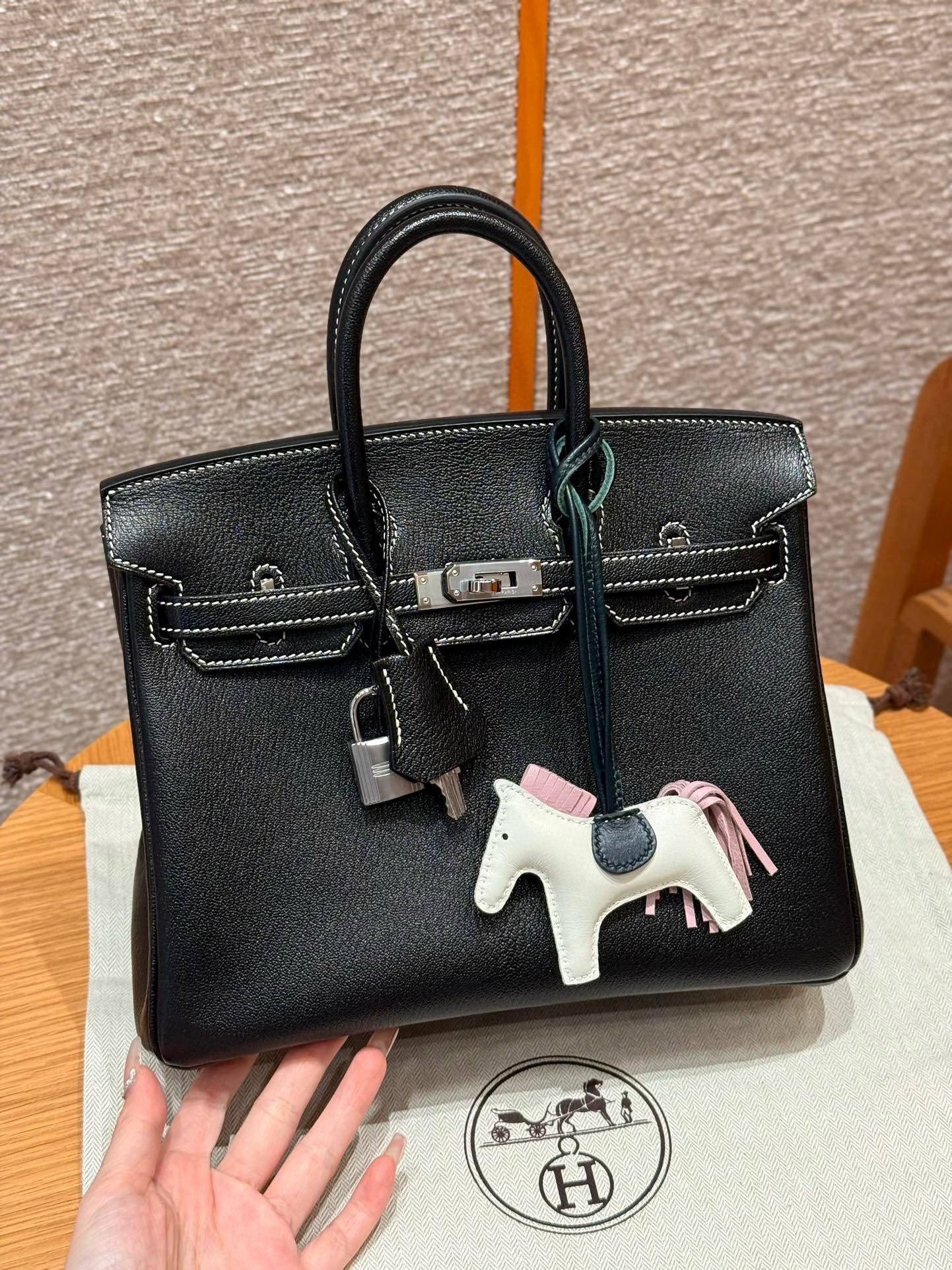 에르메스 Hermes Birkin 25cm Chèvre 89 Noir/silver