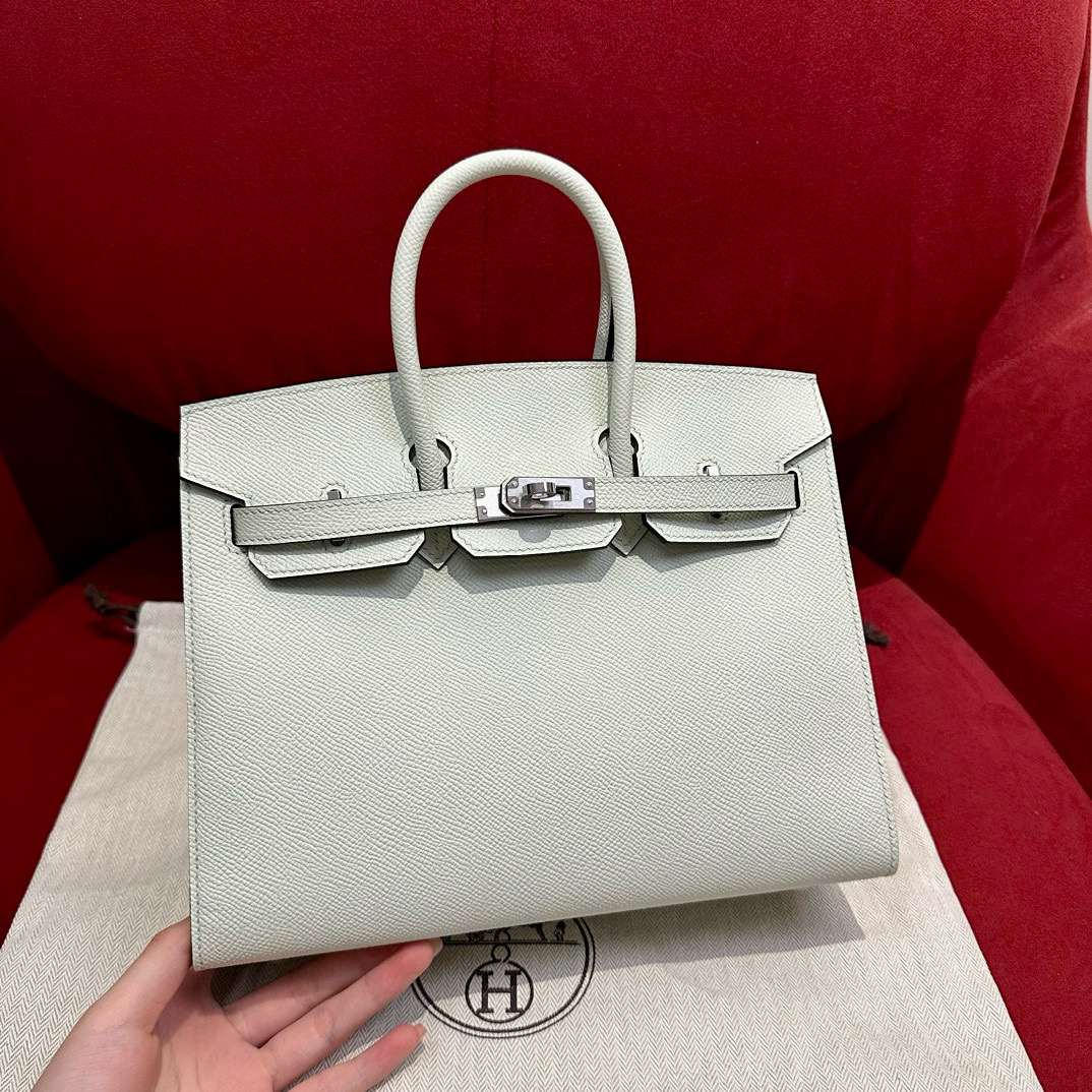 에르메스 Hermes Birkin 25cm Epsom 0S Vert Fizz/silver