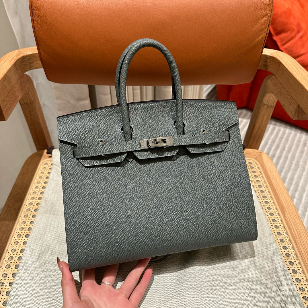 에르메스 Hermes Birkin 25cm Epsom 63 Vert Amande/silver