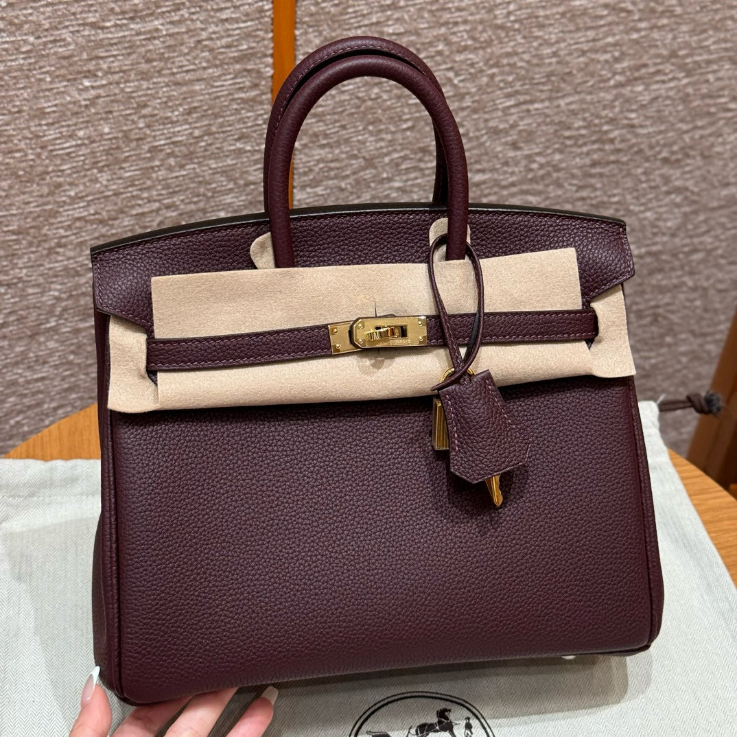 에르메스 Hermes Birkin 25cm Togo 0G Rouge seller/gold