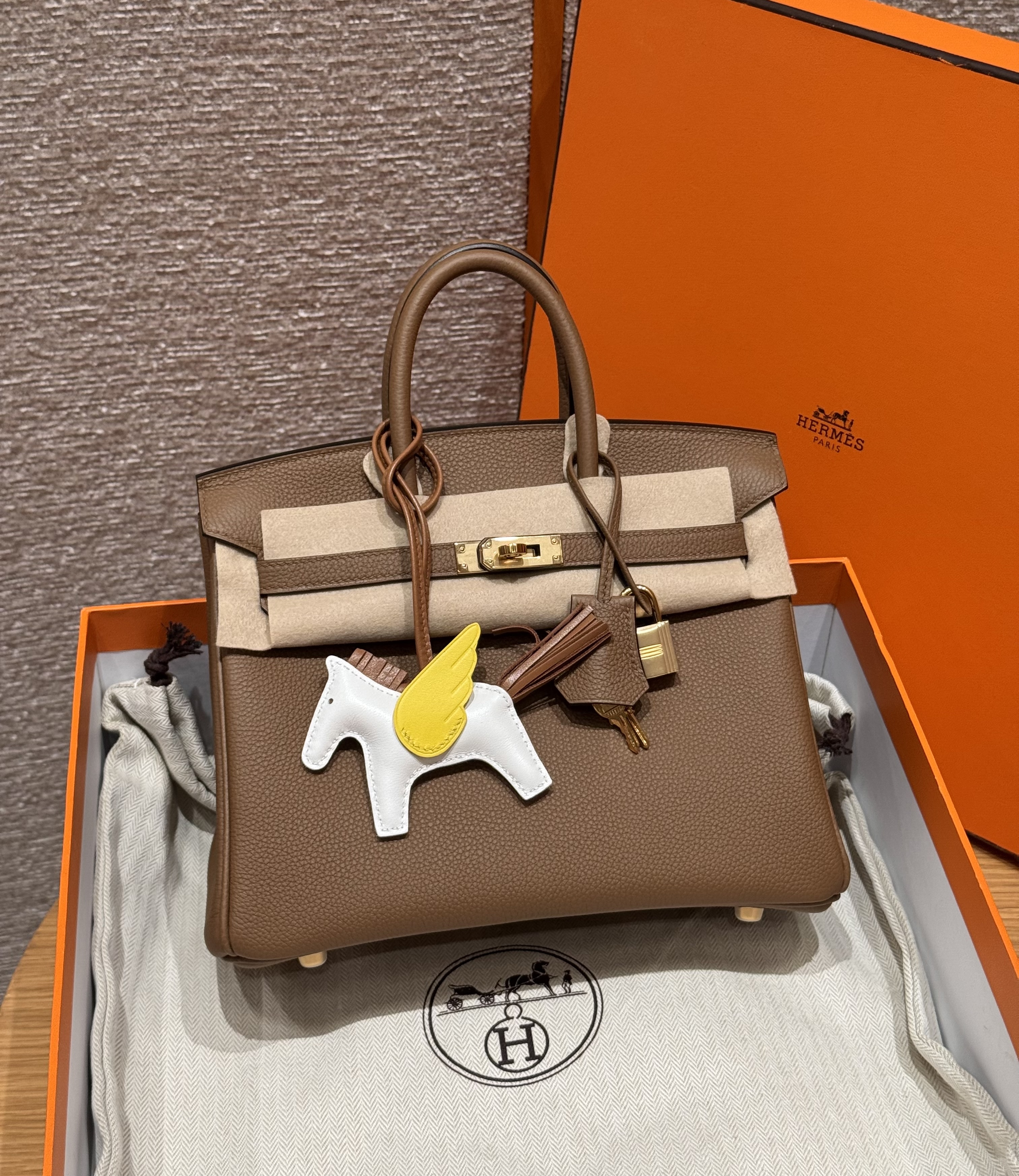 에르메스 Hermes Birkin 25cm Togo 3G Alezan/gold