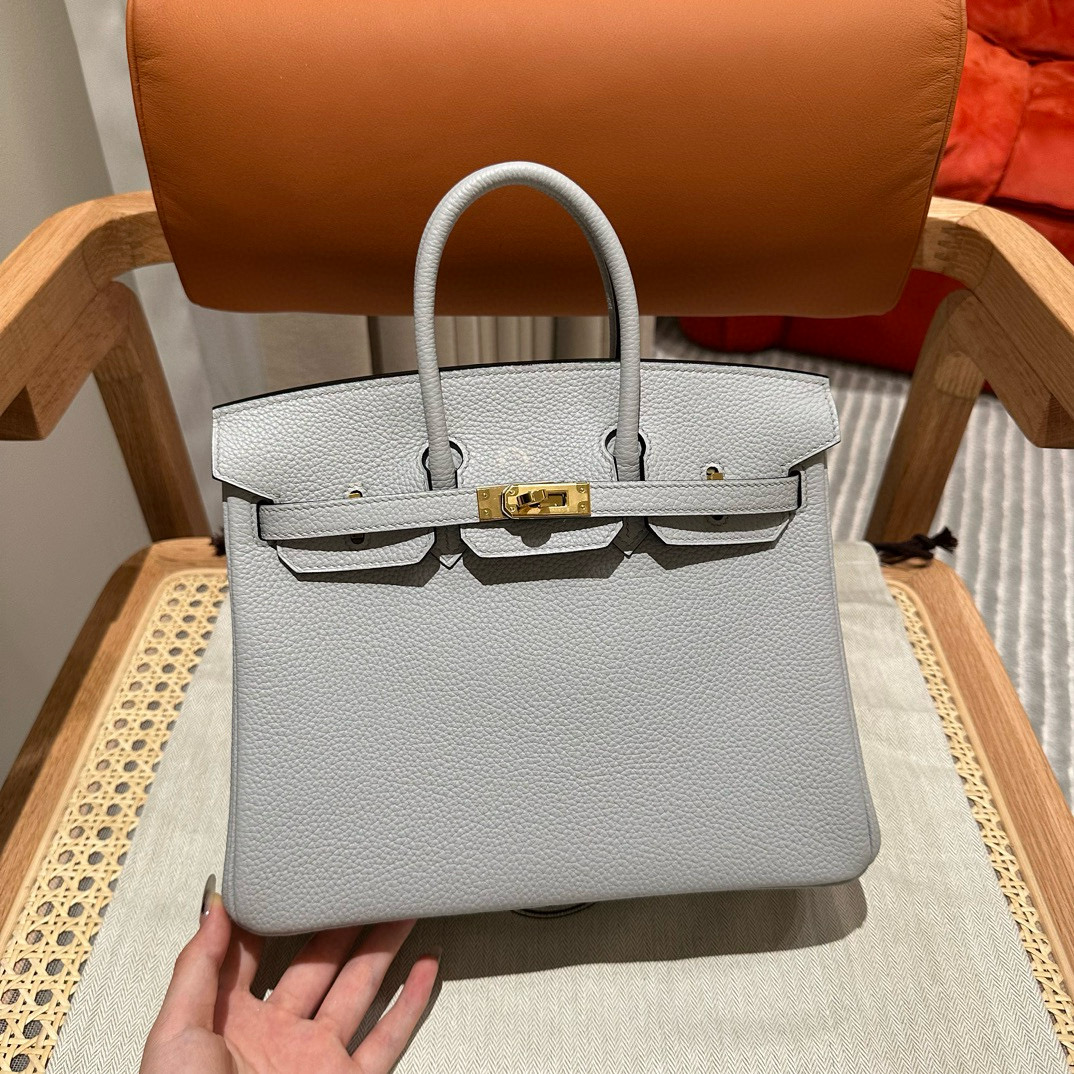 에르메스 Hermes Birkin 25cm Togo 08 Blue pale/gold