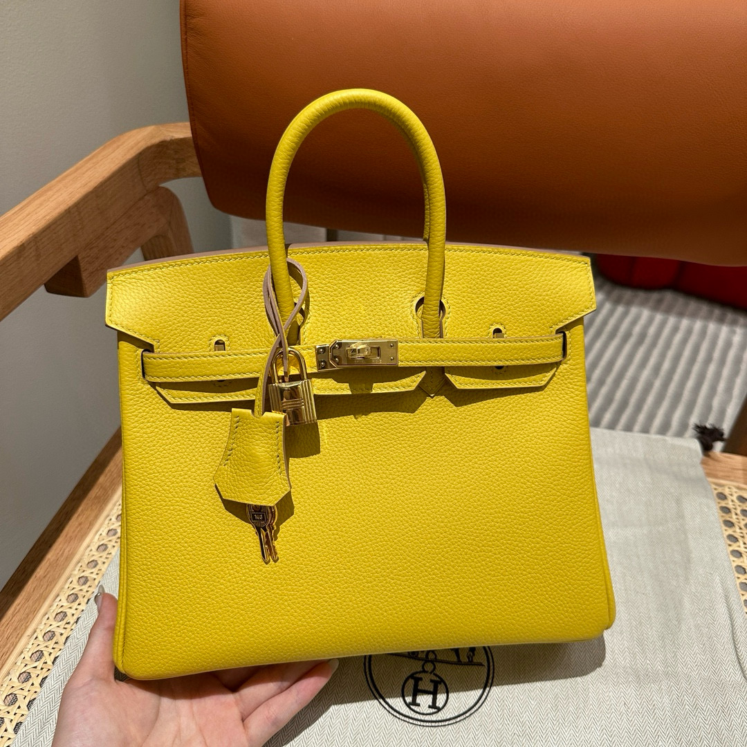 에르메스 Hermes Birkin 25cm Togo 9R Lime/gold