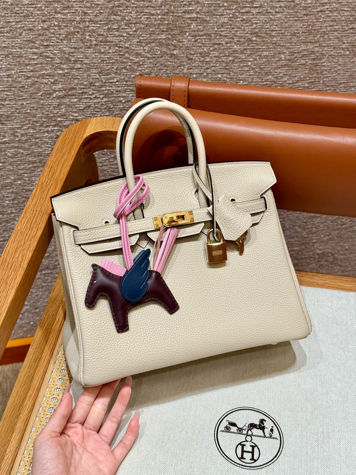 에르메스 Hermes Birkin 25cm Togo i2 Nata/gold