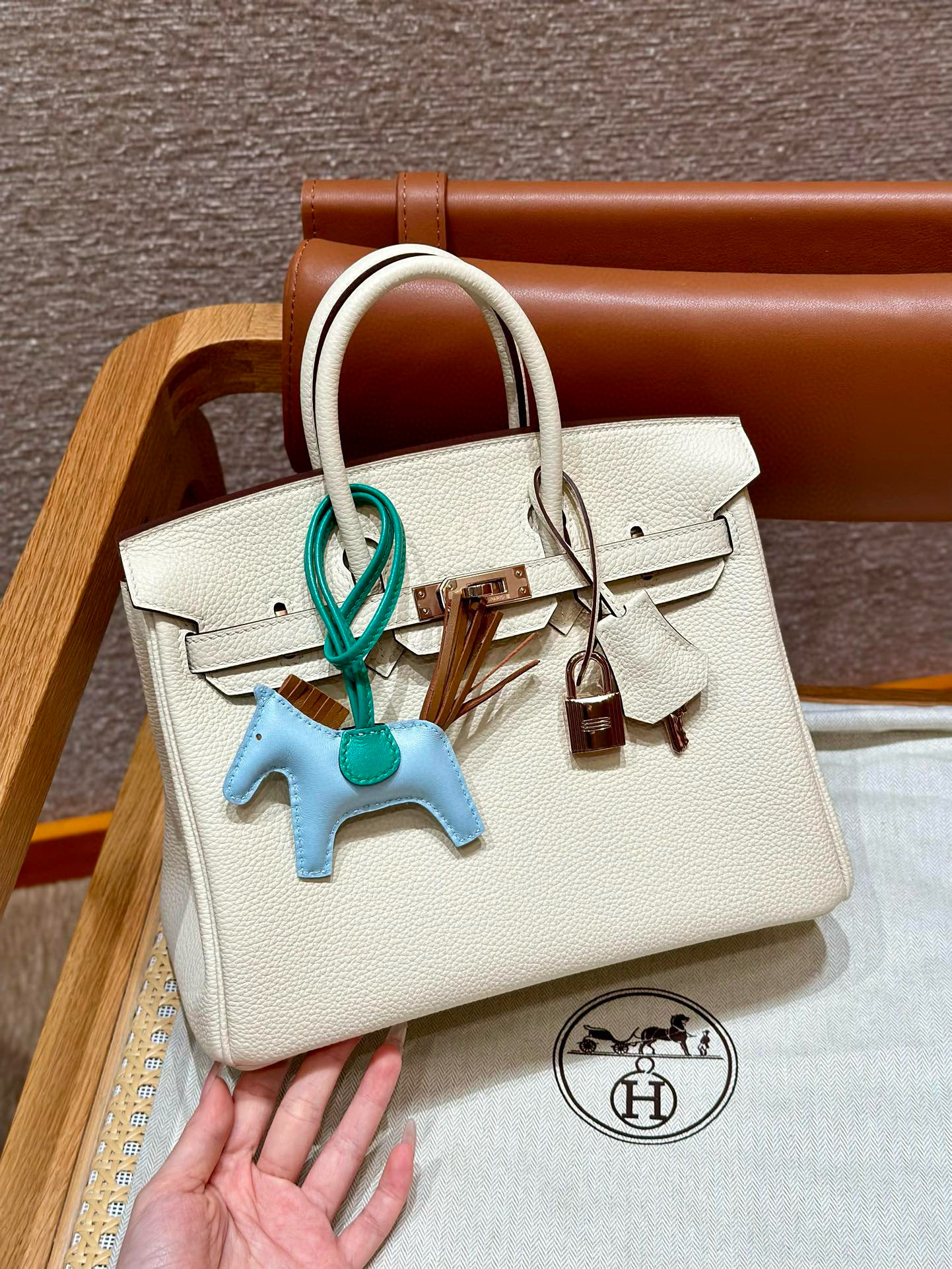 에르메스 Hermes Birkin 25cm Togo i2 Nata/Rose gold