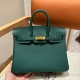 에르메스 Hermes Birkin 25cm Togo Z6 Malachite/gold
