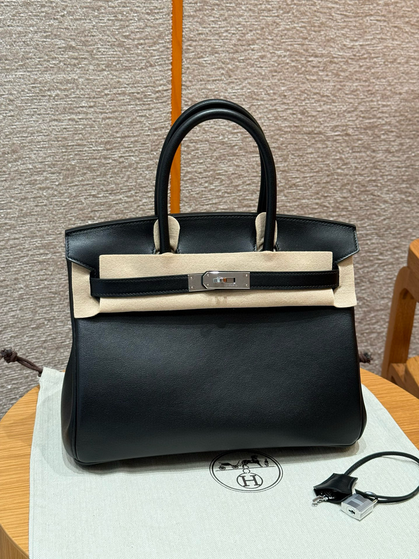 에르메스 Hermes Birkin 30cm Swift 89 Noir/silver