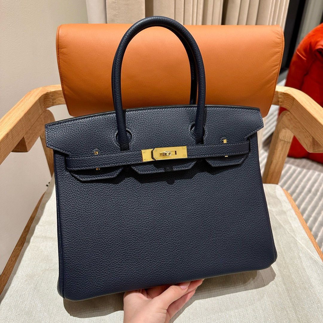 에르메스 Hermes Birkin 30cm Togo 2Z Blue nuit/gold
