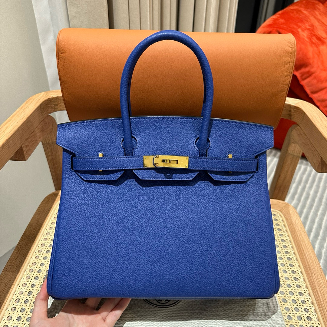 에르메스 Hermes Birkin 30cm Togo 7Q Blue Hydra/gold