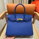 에르메스 Hermes Birkin 30cm Togo 7Q Blue Hydra/gold