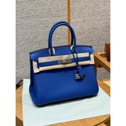 에르메스 Hermes Birkin 30cm Togo 7T Blue electric/silver