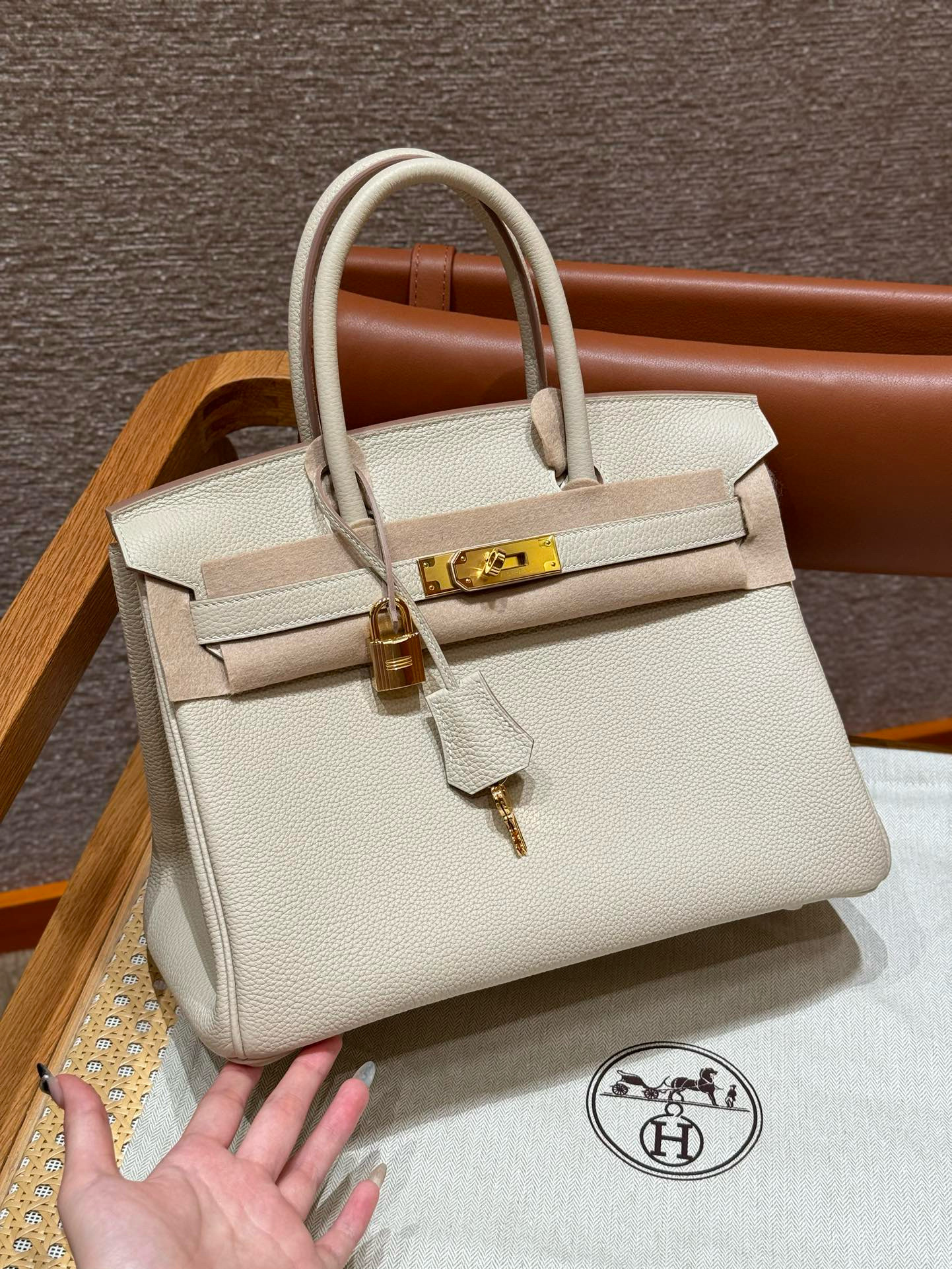 에르메스 Hermes Birkin 30cm Togo 10 craie/gold