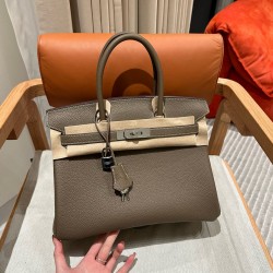 에르메스 Hermes Birkin 30cm Togo 18 Etoupe/silver