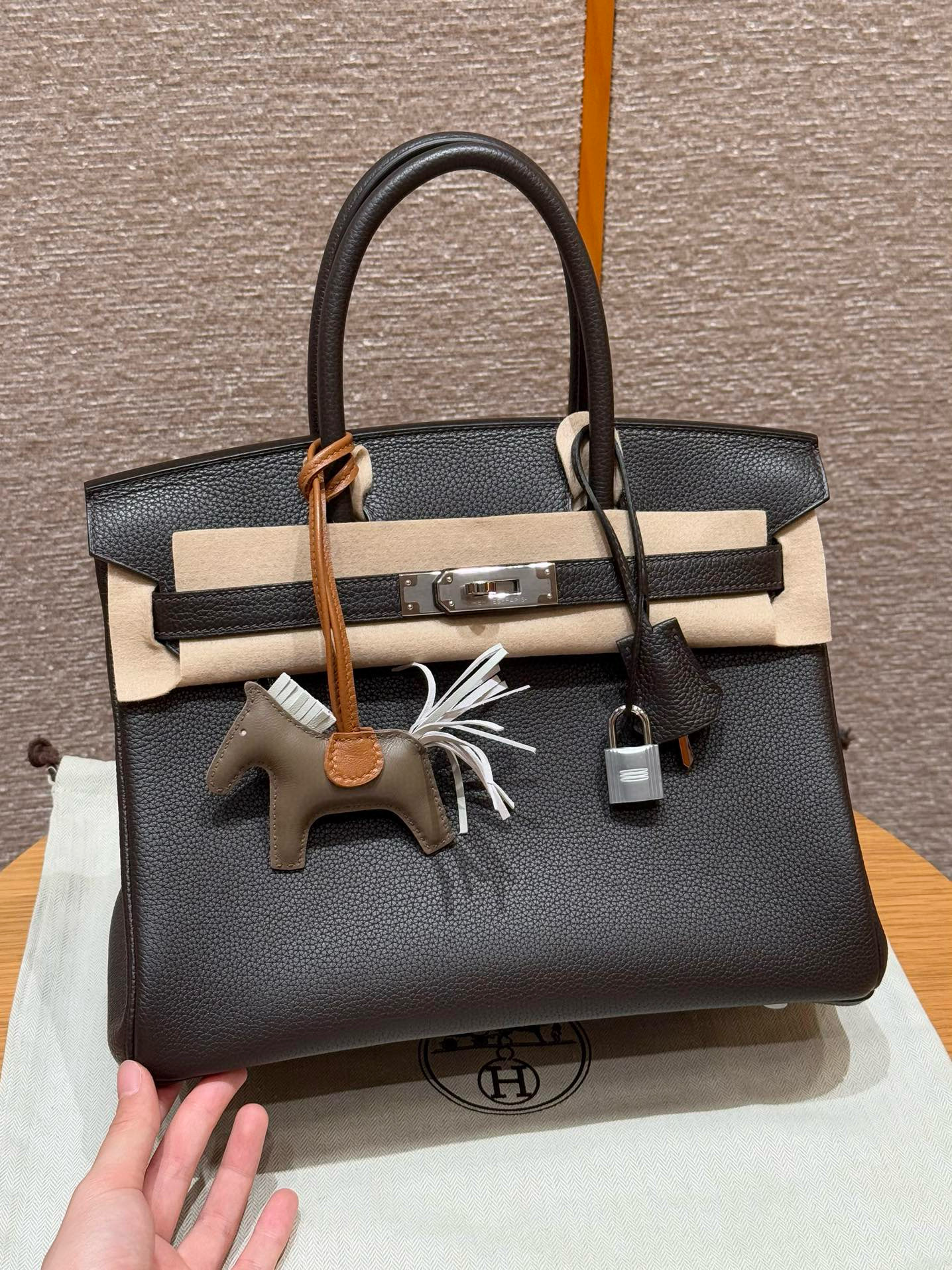 에르메스 Hermes Birkin 30cm Togo 47 Chocolate/silver