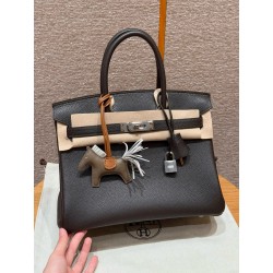 에르메스 Hermes Birkin 30cm Togo 47 Chocolate/silver