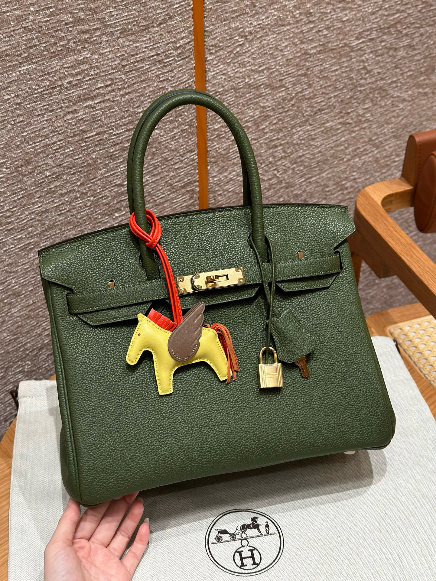 에르메스 Hermes Birkin 30cm Togo 61 Olive Green/gold