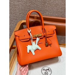 에르메스 Hermes Birkin 30cm Togo 93 Orange/gold
