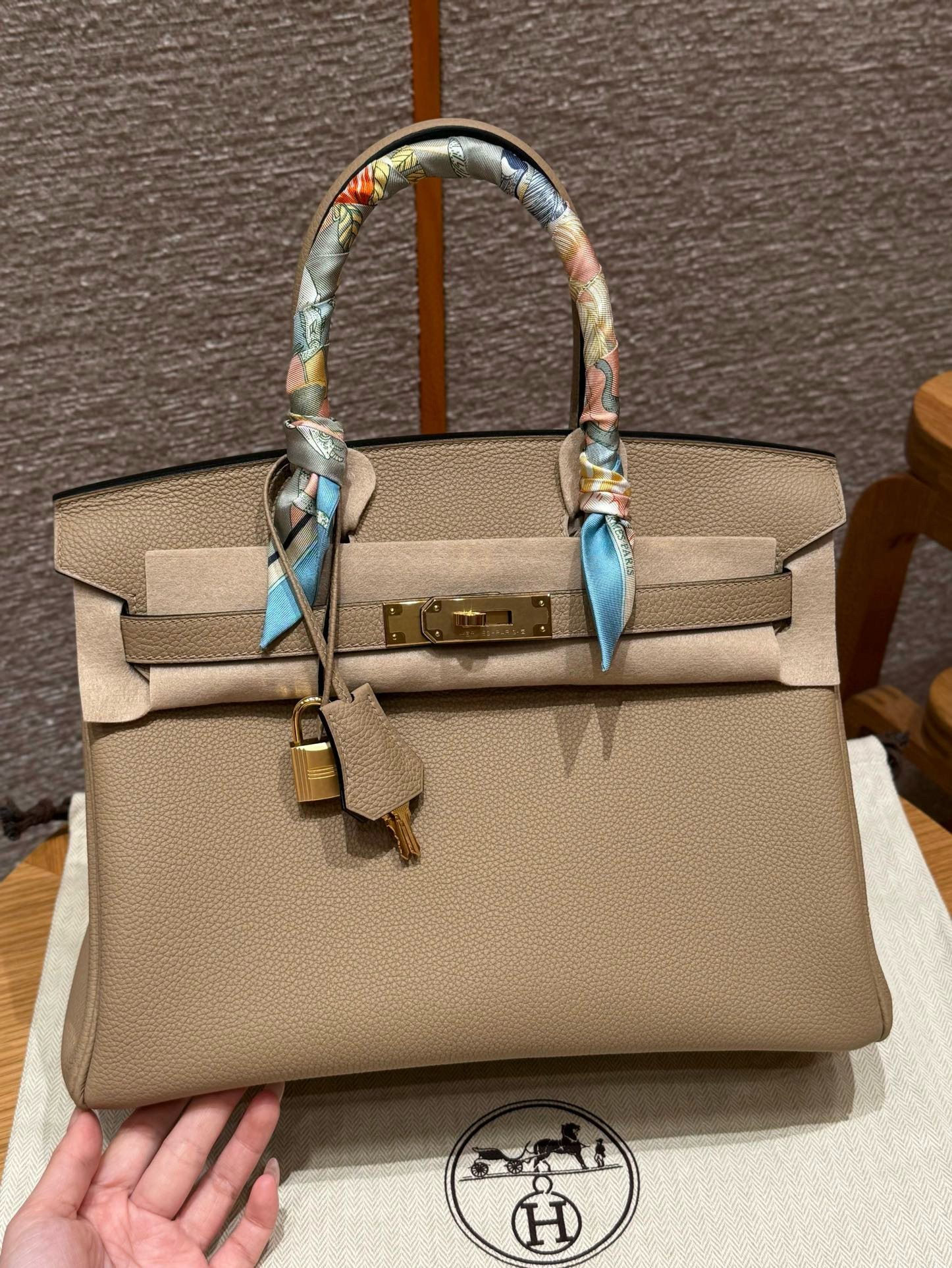 에르메스 Hermes Birkin 30cm Togo S2 Trench/gold