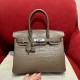 에르메스 Hermes Birkin 30cm Matte Alligator 18 Etoupe/silver