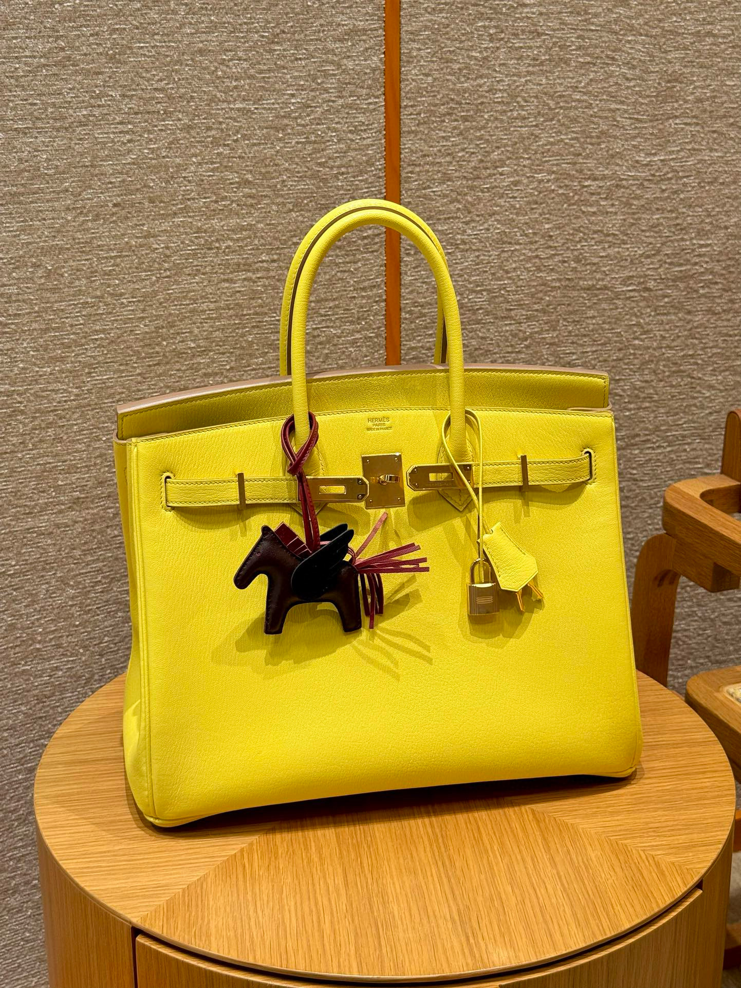 에르메스 Hermes Birkin 35cm Chèvre 9R Lime/gold